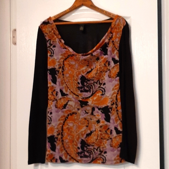 INC International Concepts - Sheer Long Sleeved Top - Size LG - GUC - Picture 1 of 9